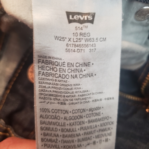 Levi's 514 Boys Straight Fit Jeans, DARK WASH ~ SIZE 10R - Picture 6 of 7